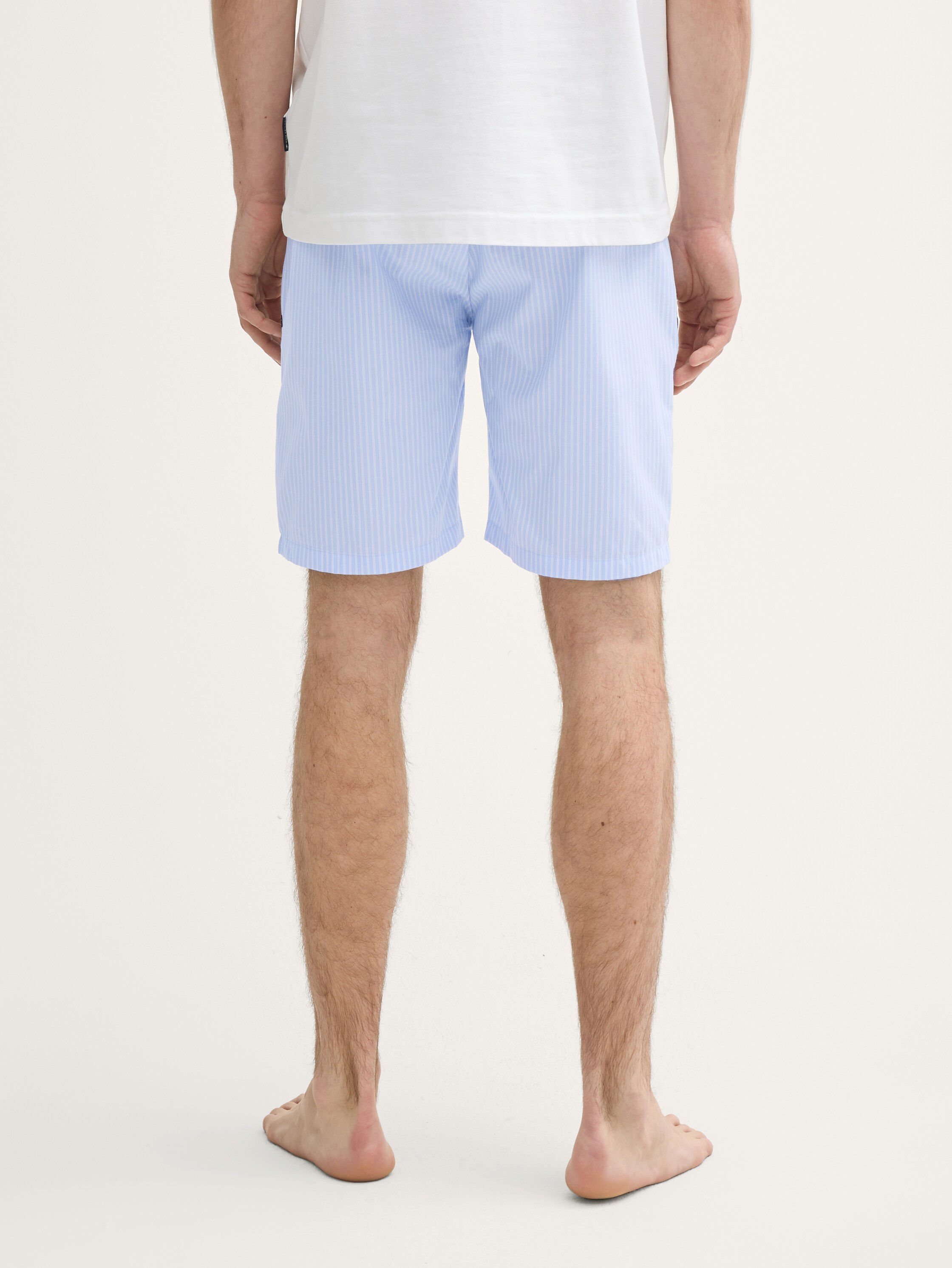 Pyjama-Shorts aus Baumwolle mit Streifenmuster - bluelightstripe - 