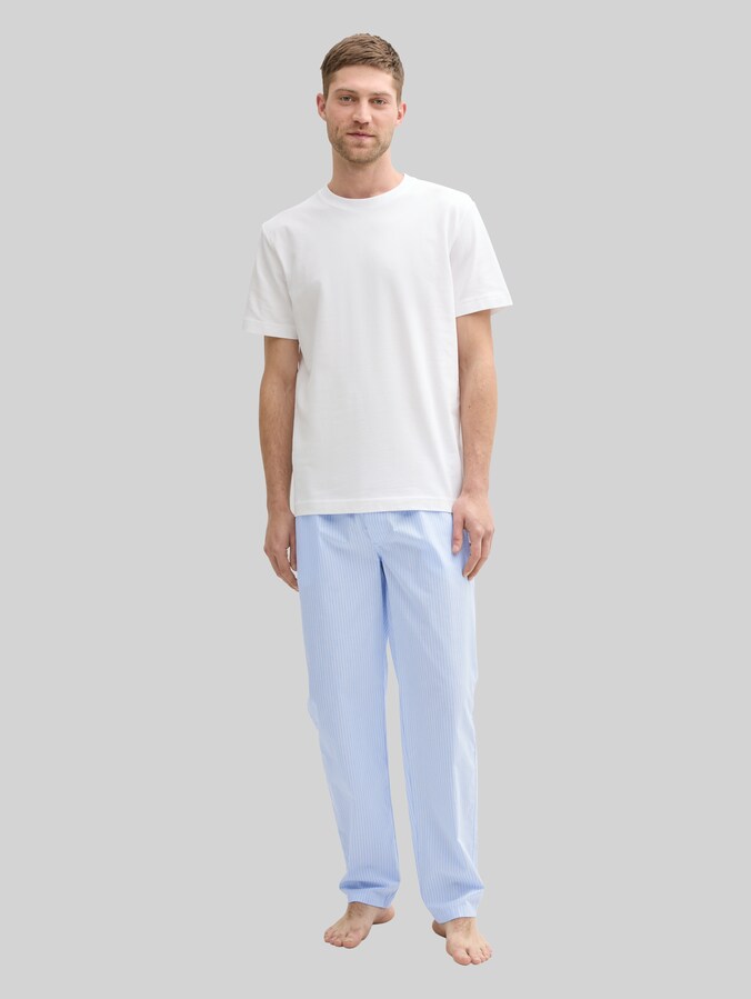 Pyjama-Hose aus Baumwolle von Men, blue-light-stripe