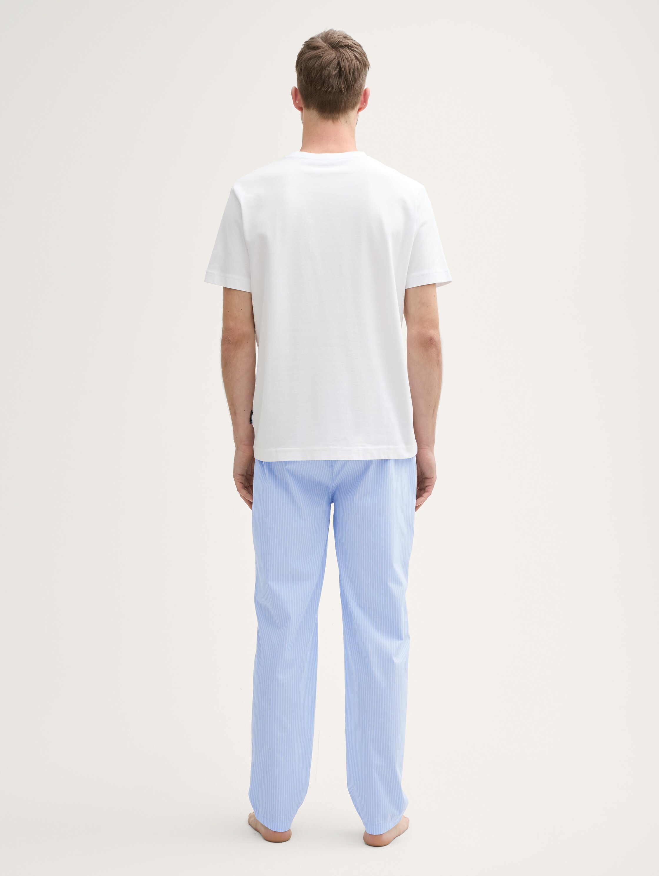 Pyjama-Hose aus Baumwolle - bluelightstripe - 