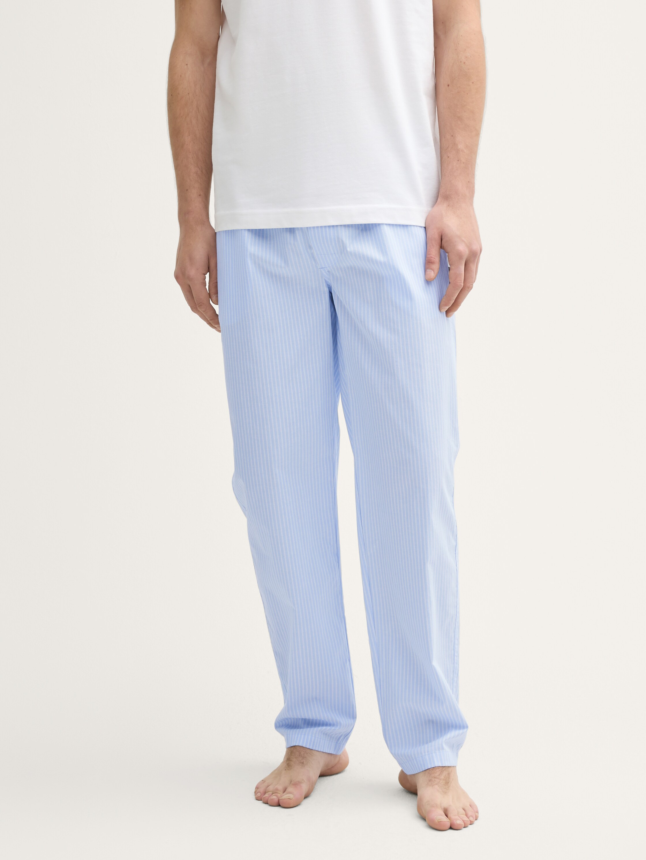 Pyjama-Hose aus Baumwolle - bluelightstripe - 