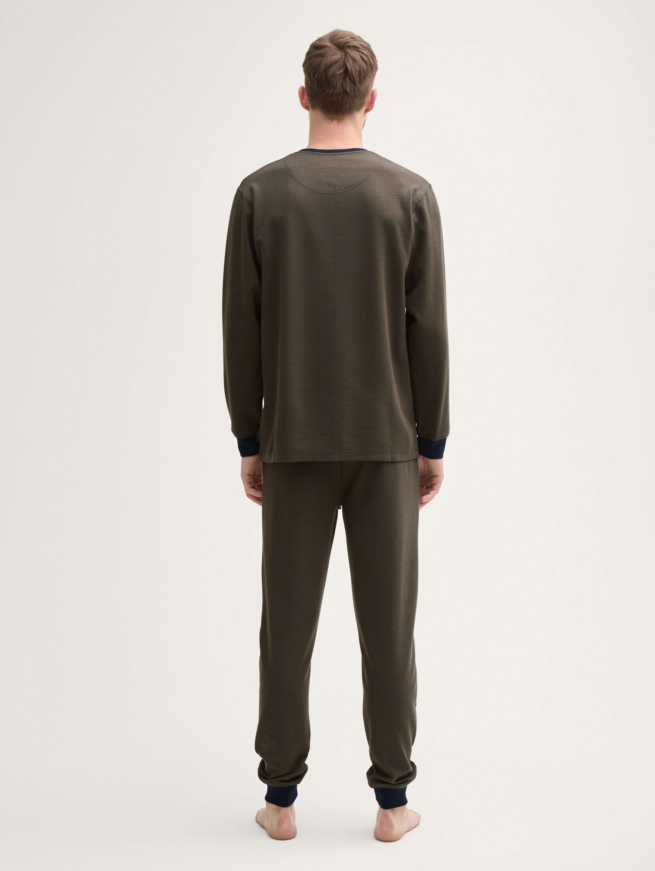 Pyjama-Set mit Logo-Print und Kordelzug - greendarkmulticolor - 