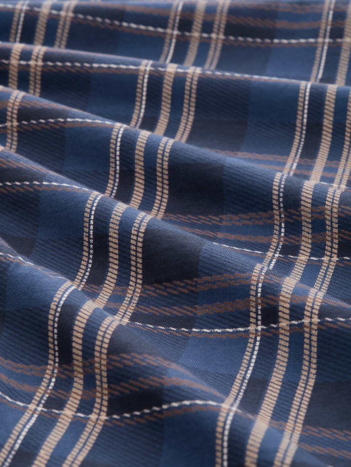 Pyjama-Hose mit Karomuster - blue-medium-check - Material-Ansicht