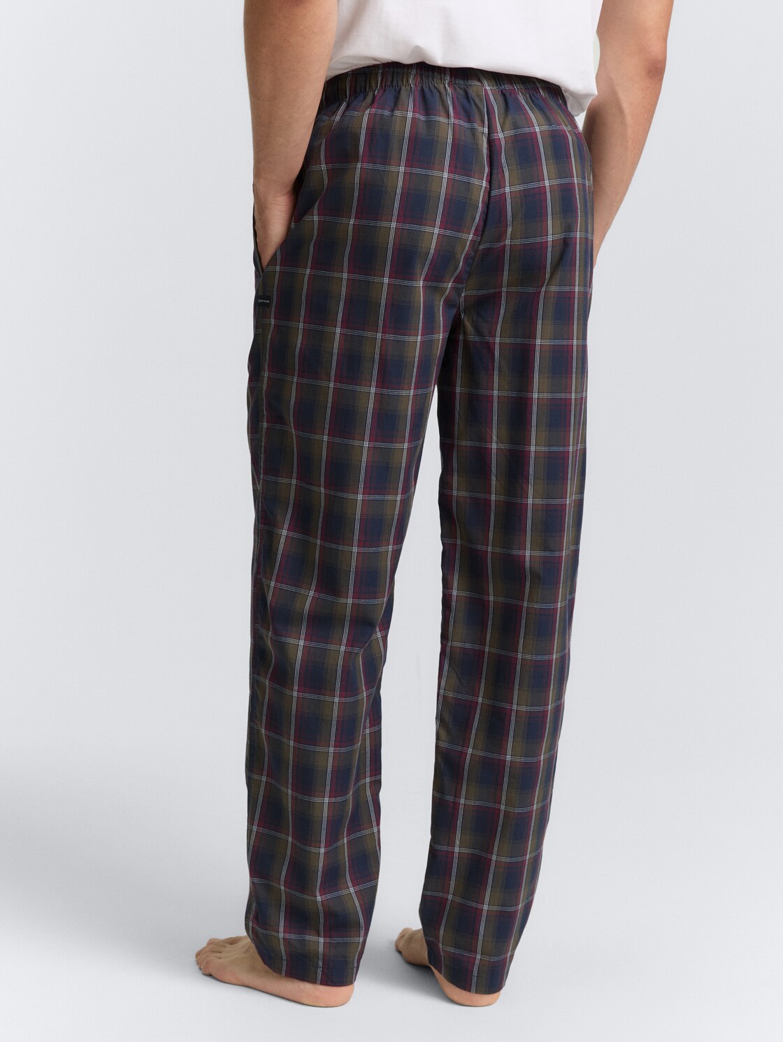 Pyjama-Hose mit Karomuster - blue-dark-check - Auschnitt Model-Rückansicht