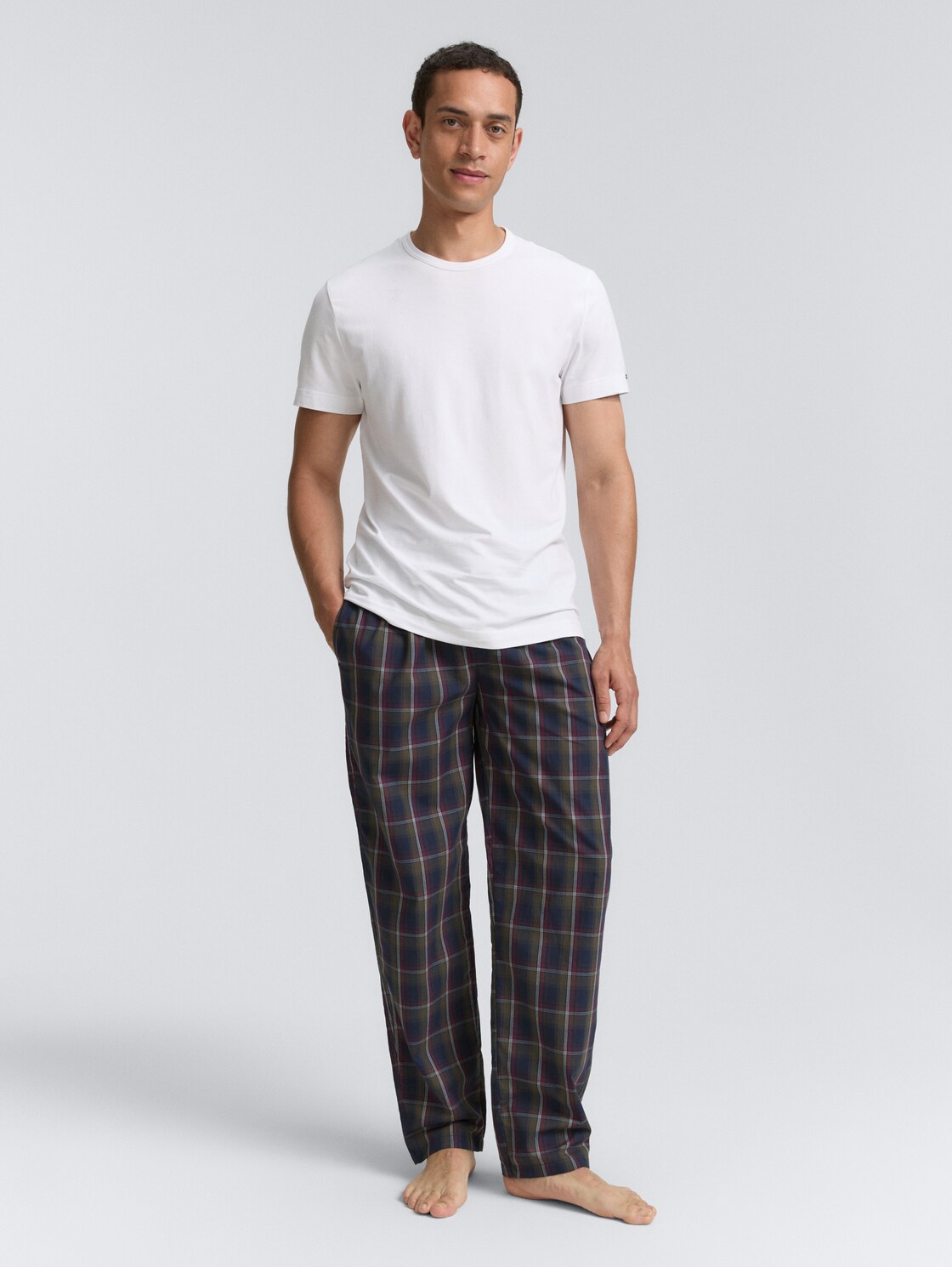 Pyjama-Hose mit Karomuster - blue-dark-check