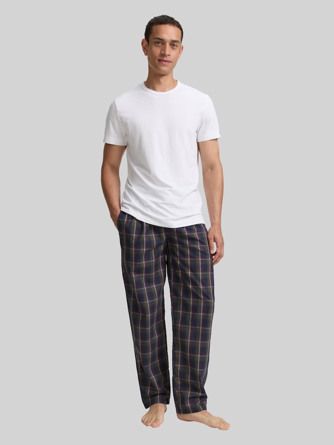 Pyjama-Hose mit Karomuster von Men, blue-dark-check