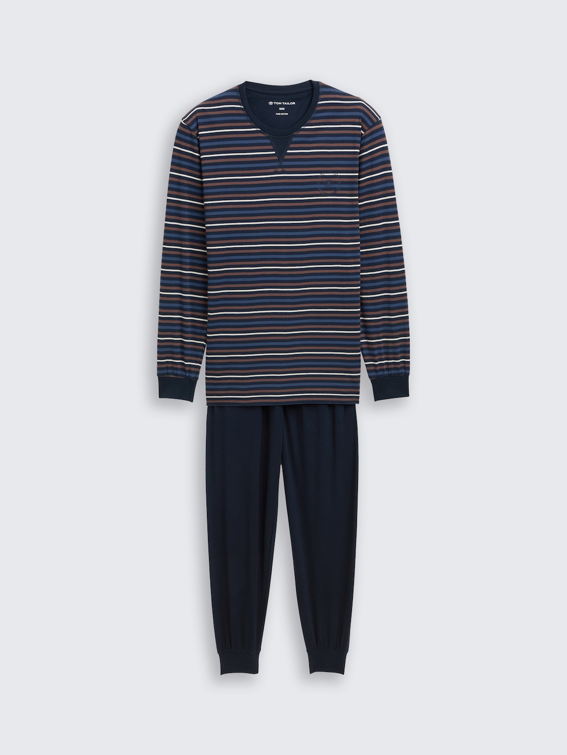 Pyjama-Set mit Streifenmuster - brown-dark-ringlet - Vorder-Produkt-Ansicht