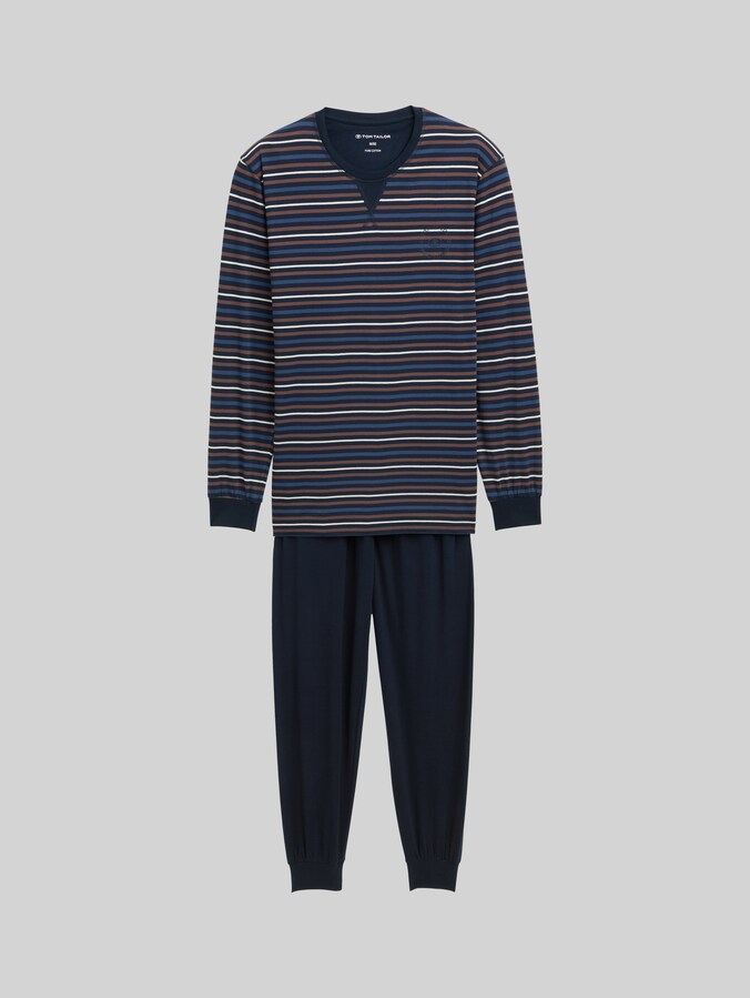 Pyjamaset met gestreept patroon door Men, brown-dark-ringlet