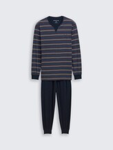Pyjama-Set mit Streifenmuster - brown-dark-ringlet - Vorder-Produkt-Ansicht