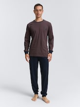 Pyjamaset met streepjesmotief - brown-dark-ringlet - Model vooraanzicht