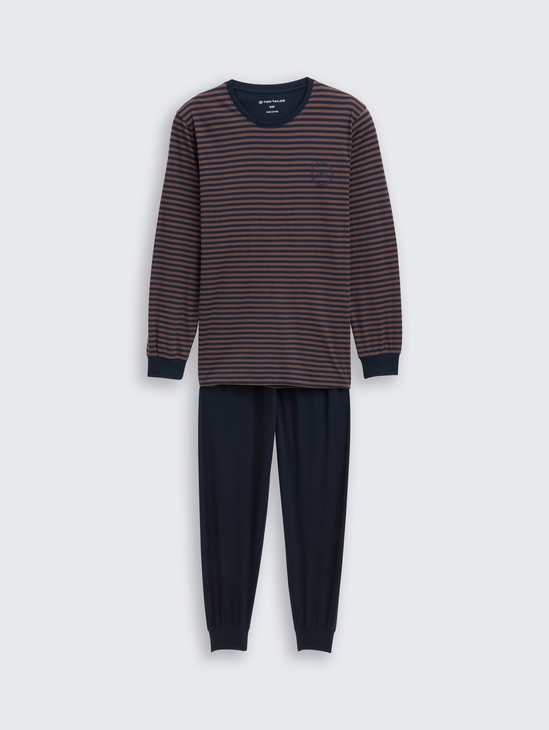 Pyjama-Set mit Streifenmuster - brown-dark-ringlet - Vorder-Produkt-Ansicht