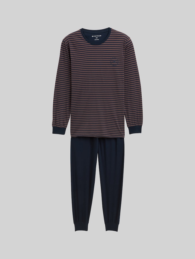 Ensemble pyjama à rayures par Men, brown-dark-ringlet