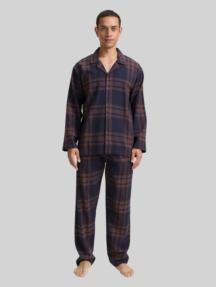 Pyjama-Set mit Karomuster von Men, braun-dunkel-Karo