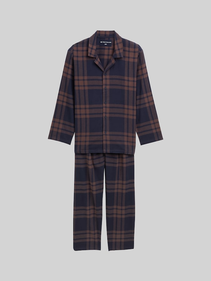 Pyjama-Set mit Karomuster von Men, braun-dunkel-Karo