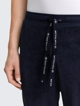 Pyjama-Hose mit Struktur - blue-dark-solid - Detail-Model-Ansicht