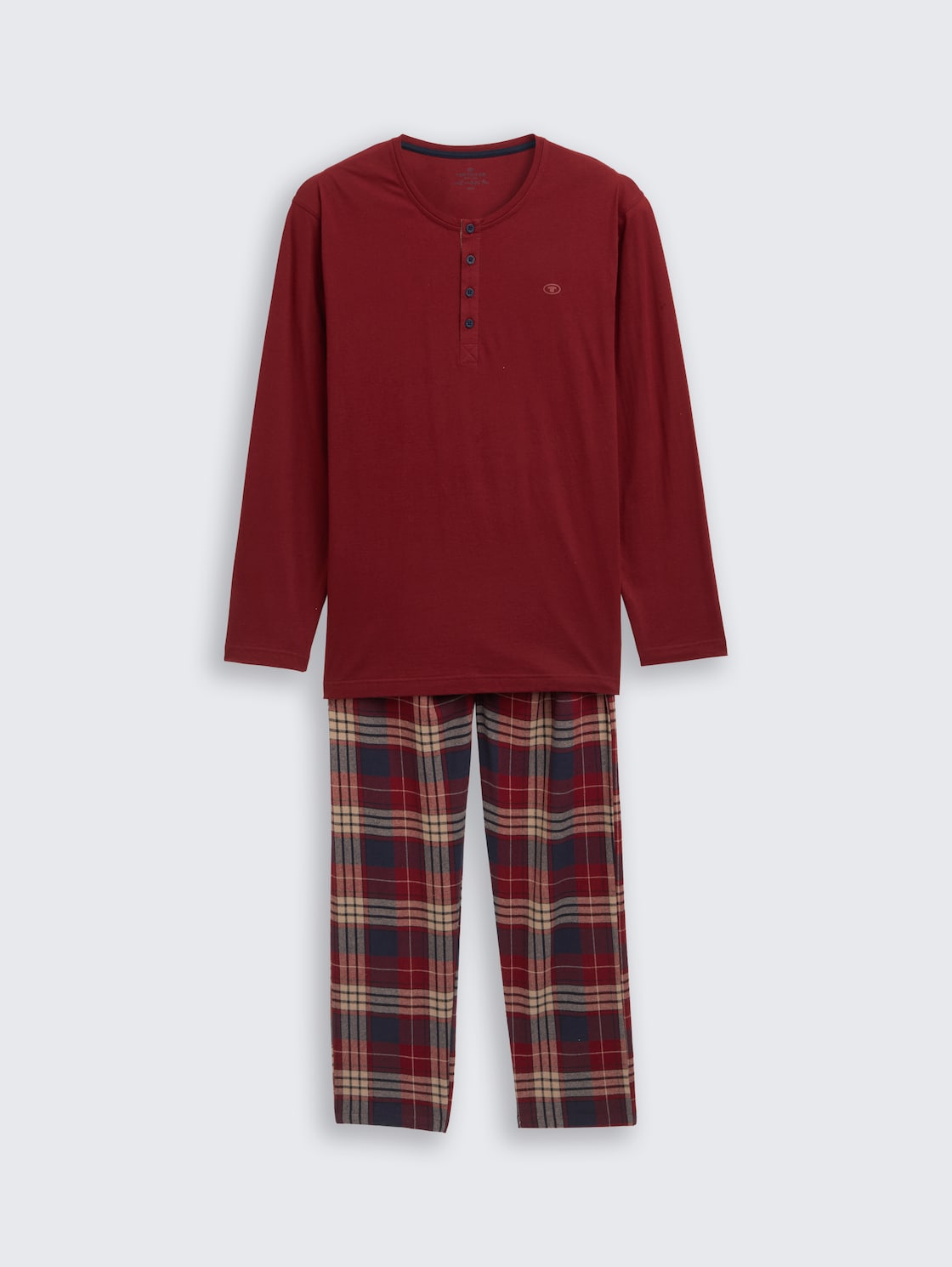 Pyjama-Set mit Karomuster - red-medium-check - Vorder-Produkt-Ansicht
