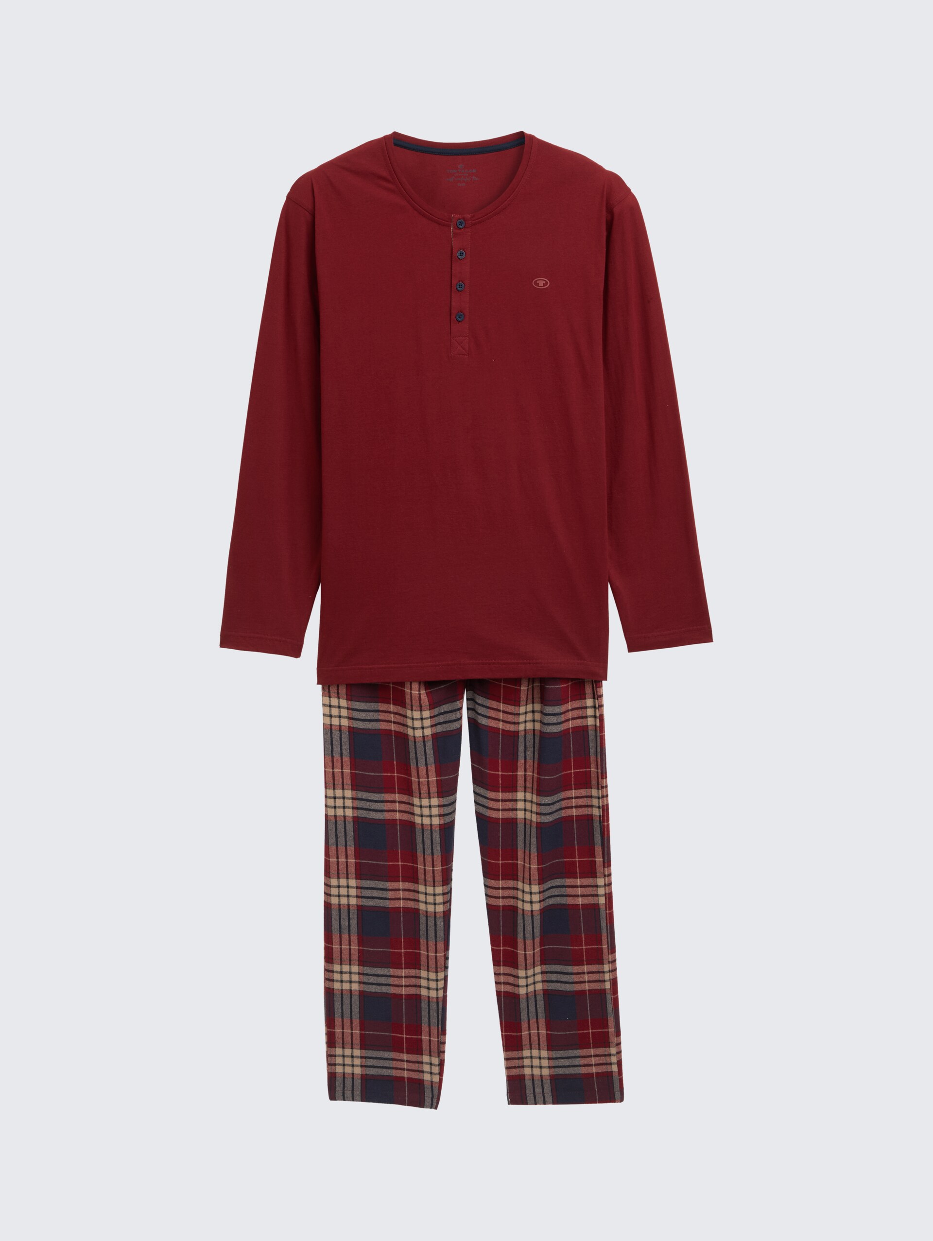 Pyjama-Set mit Karomuster - red-medium-check - Vorder-Produkt-Ansicht