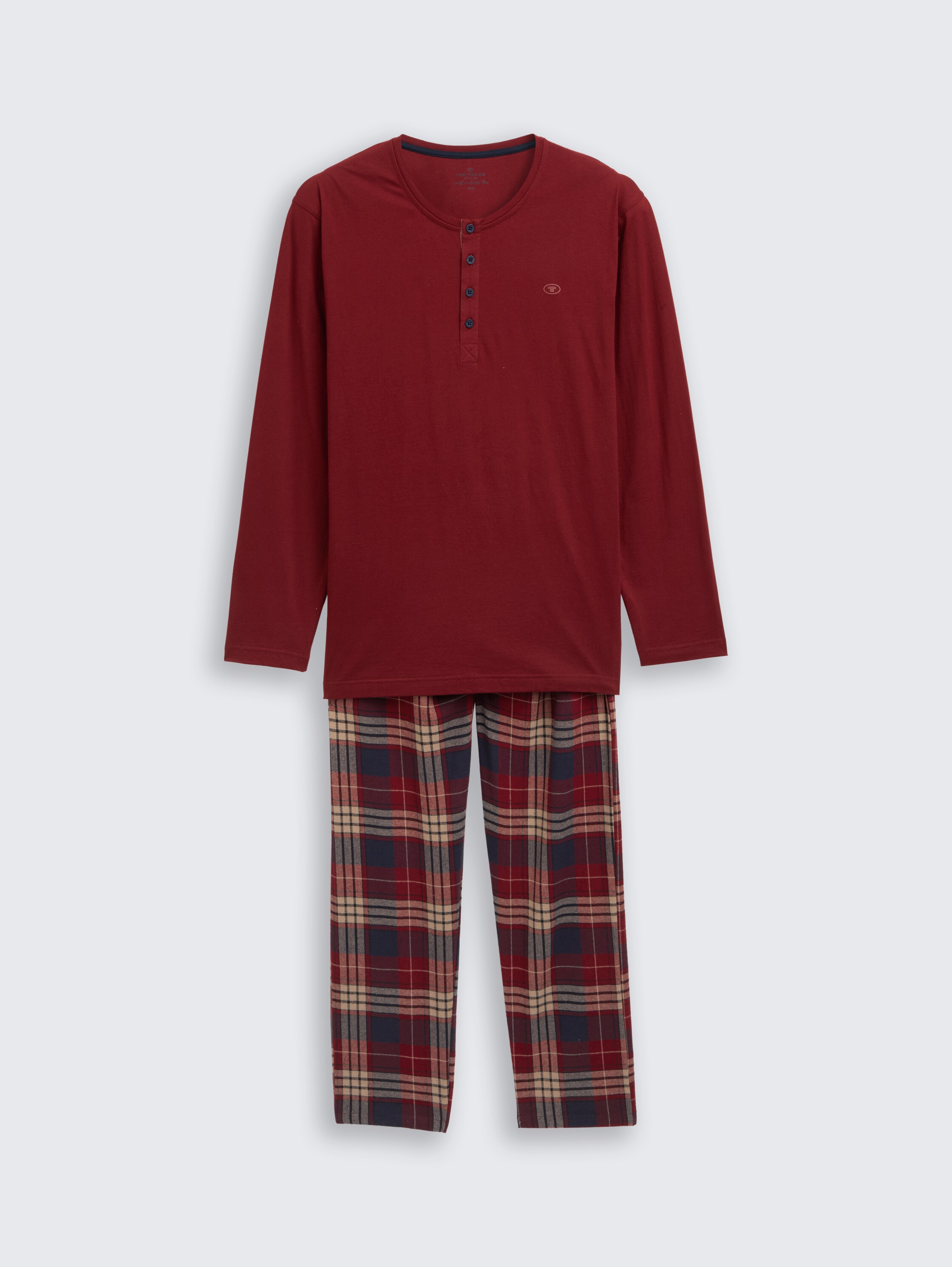 Pyjama set with checked pattern - red-medium-check - Front product view