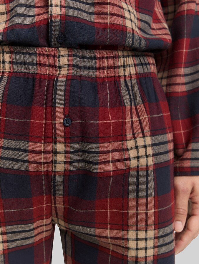 Pyjama set with checked pattern by Men, red-medium-check