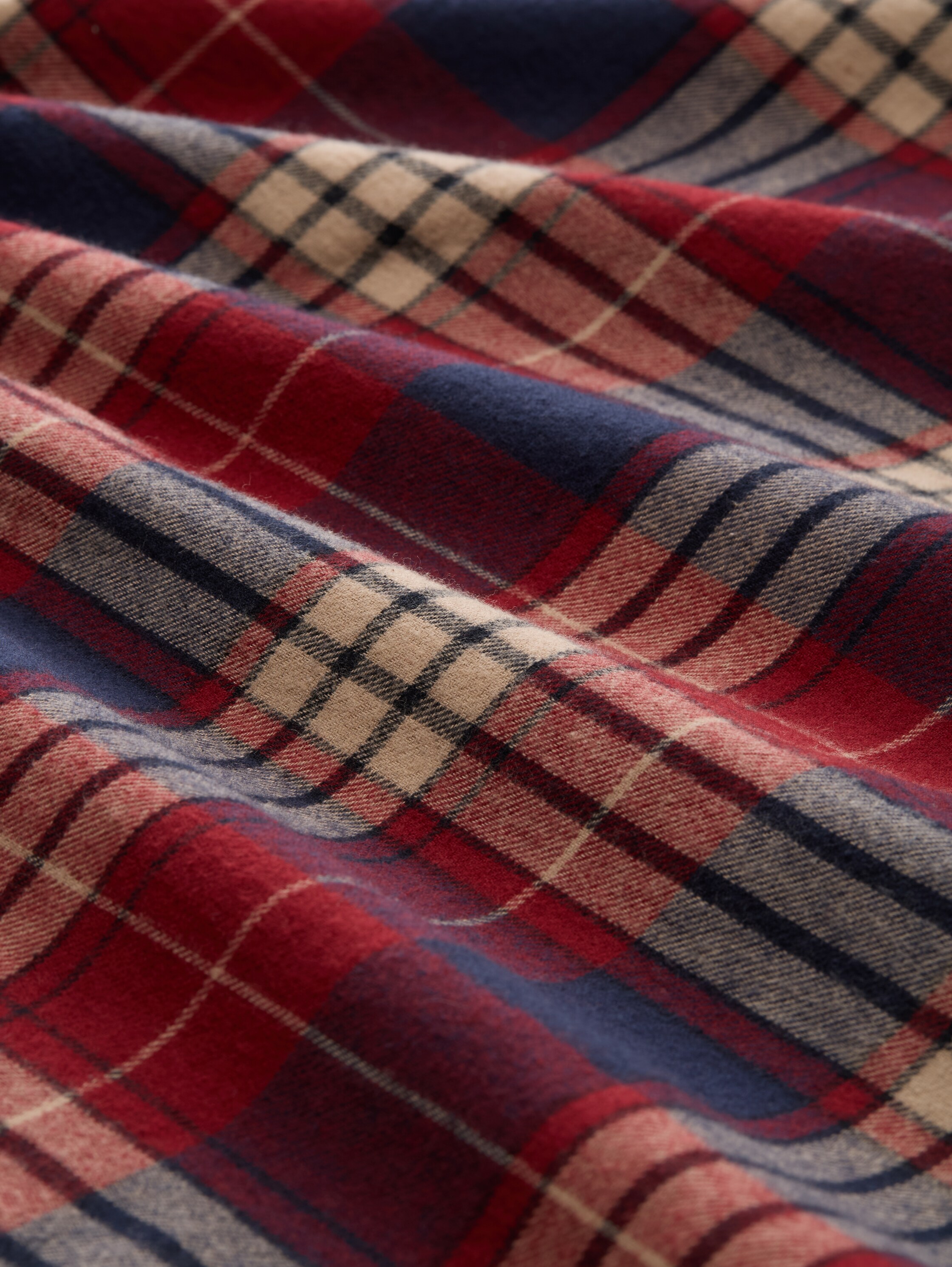 Pyjama-Hose mit Karomuster - red-medium-check - Material-Ansicht