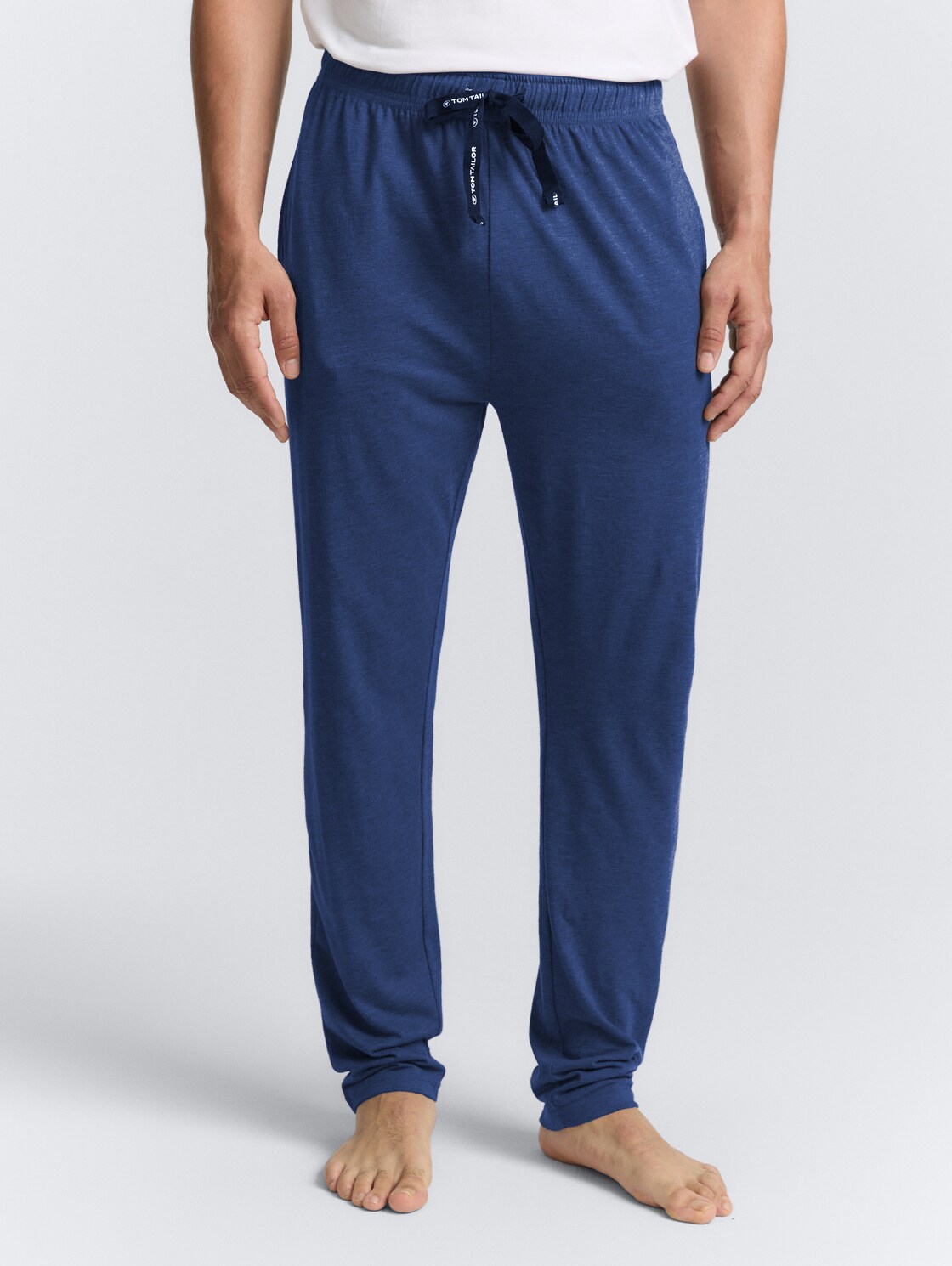 Pyjama-Hose in Melange-Optik - blue-medium-solid - Model-Vorderansicht