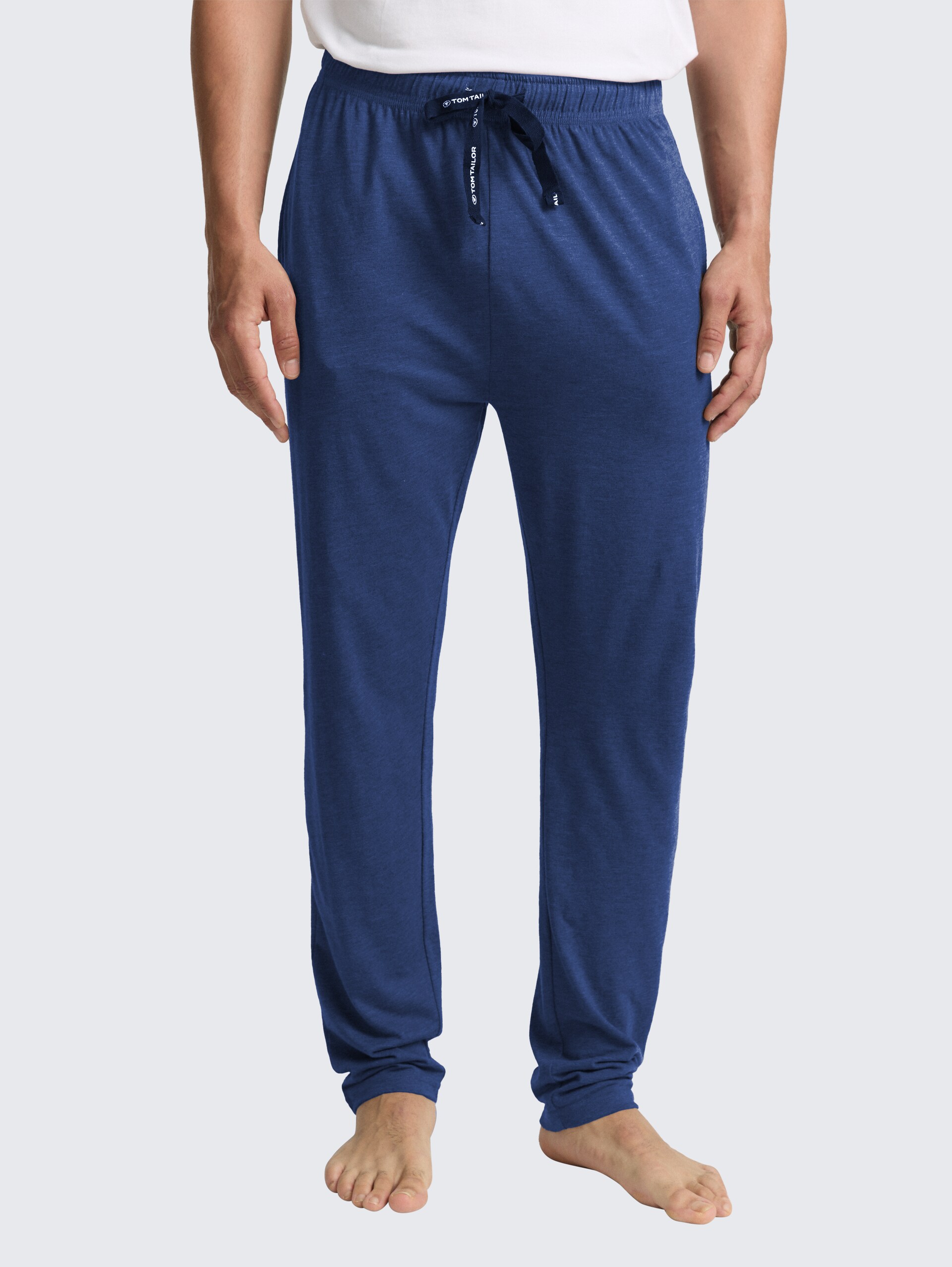 Pyjama-Hose in Melange-Optik - blue-medium-solid - Model-Vorderansicht
