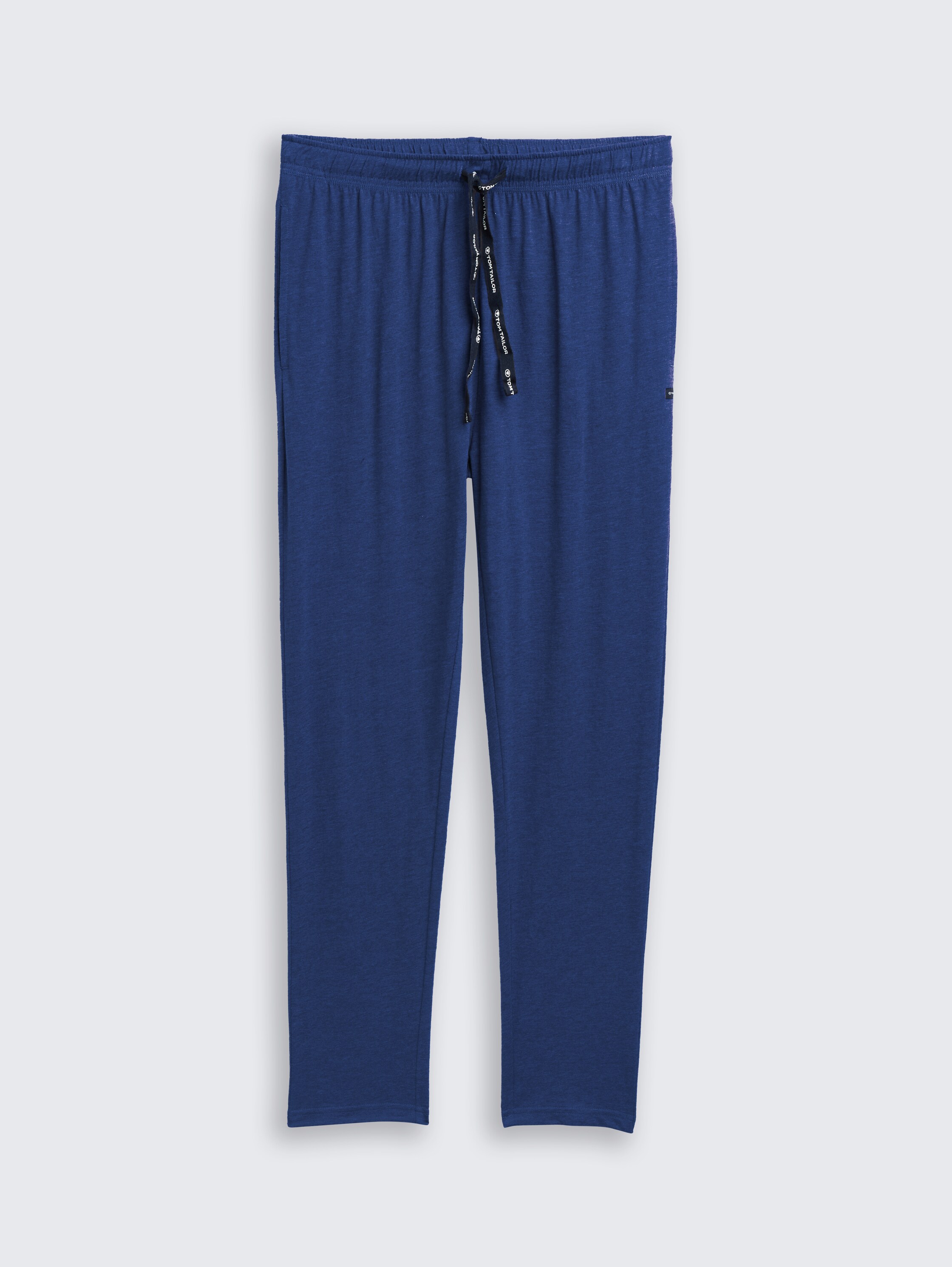 Pyjama trousers in a melange look - blue-medium-solid - Front product view