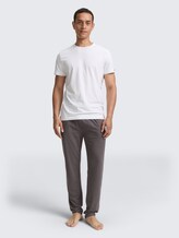 Pyjama-Hose in Melange-Optik - grey-dark-melange - Model-Vorderansicht