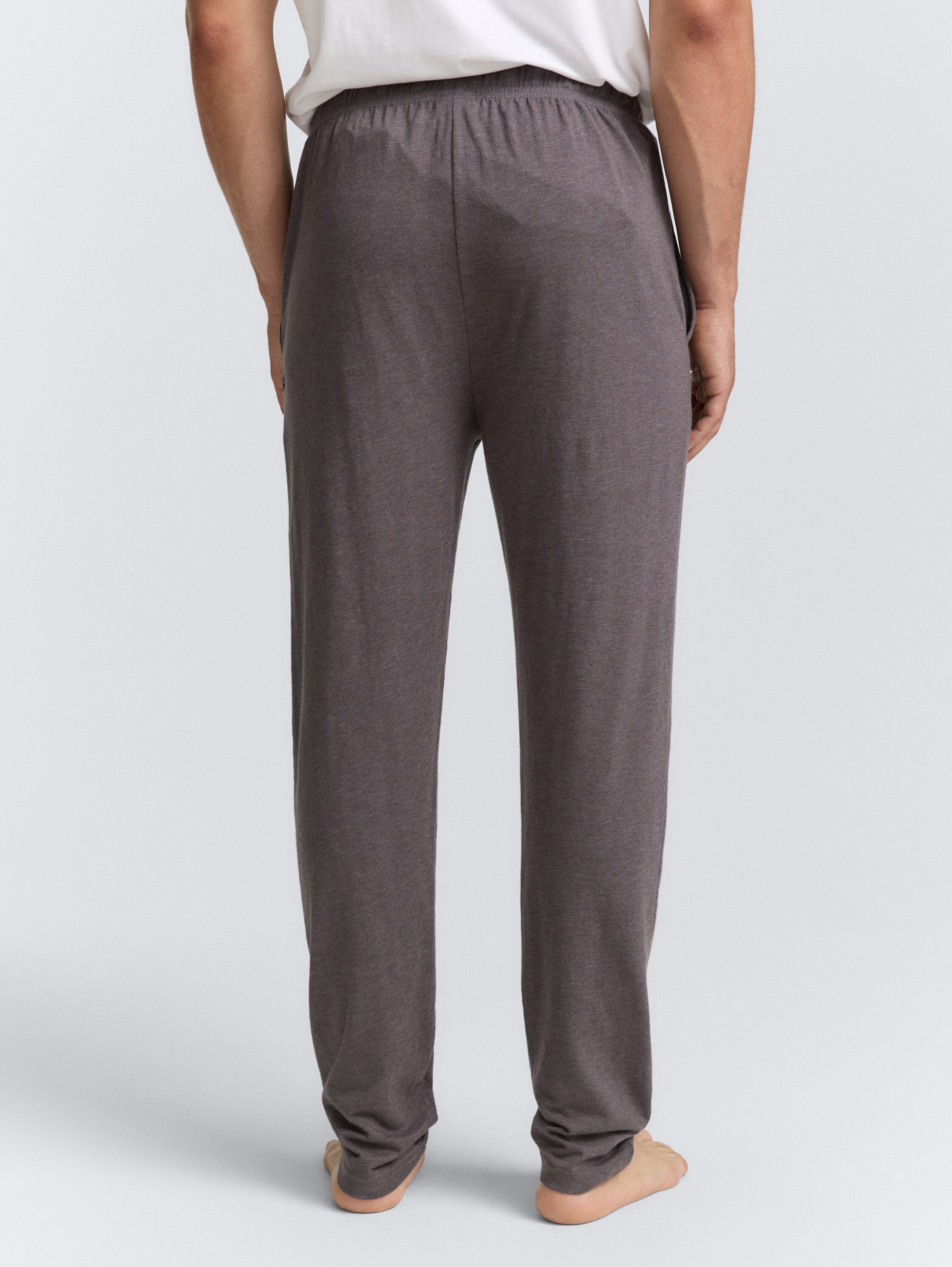 Pyjama trousers in a melange look - greydarkmelange - 