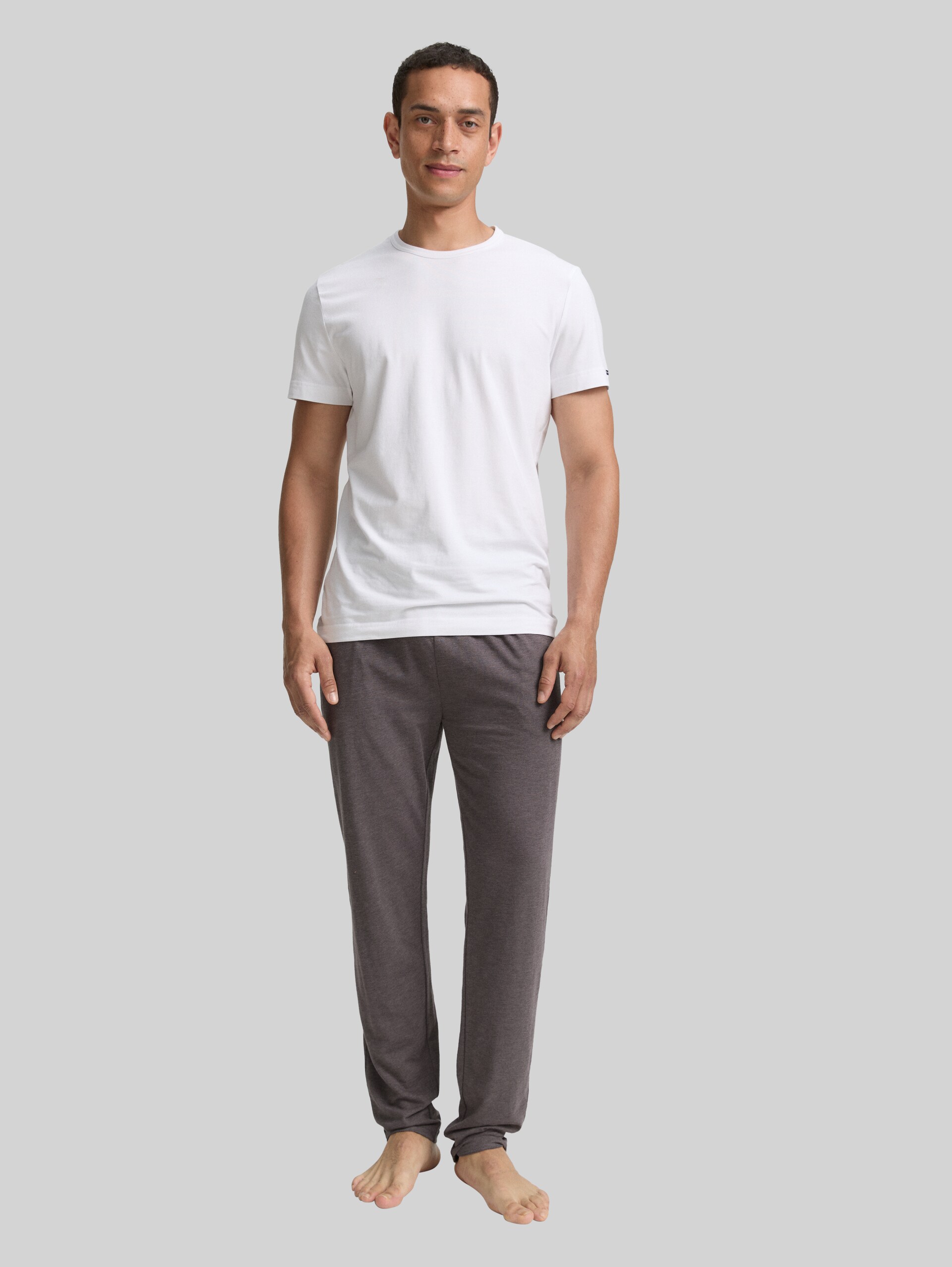 Pantalon de pyjama avec aspect mélangé - grey-dark-melange