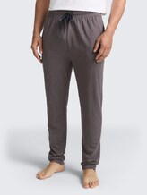 Pyjama-Hose in Melange-Optik - grey-dark-melange - Ausschnitt Model-Vorderansicht