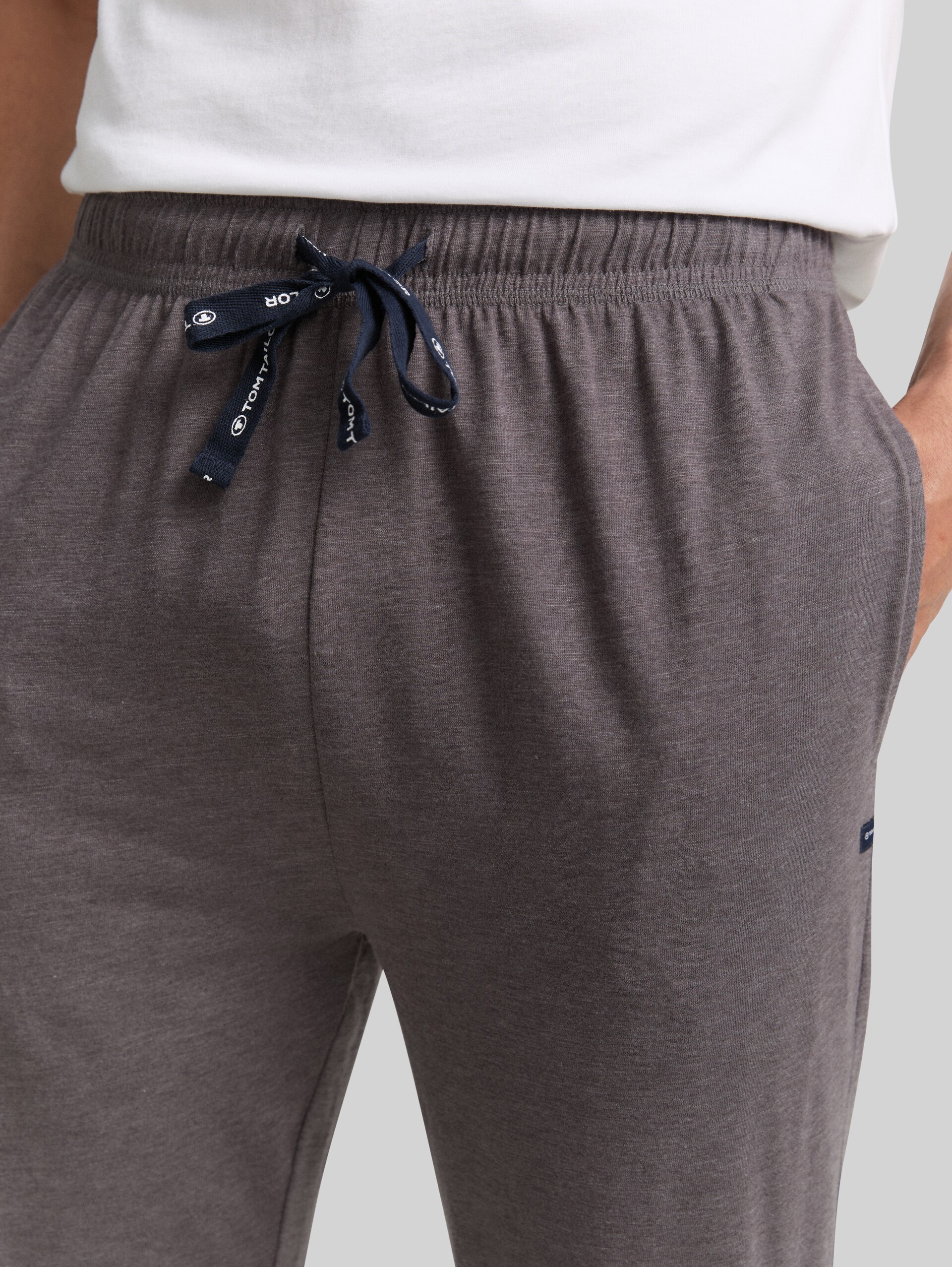 Pantalon de pyjama avec aspect mélangé - grey-dark-melange - Vue détaillée du modèle