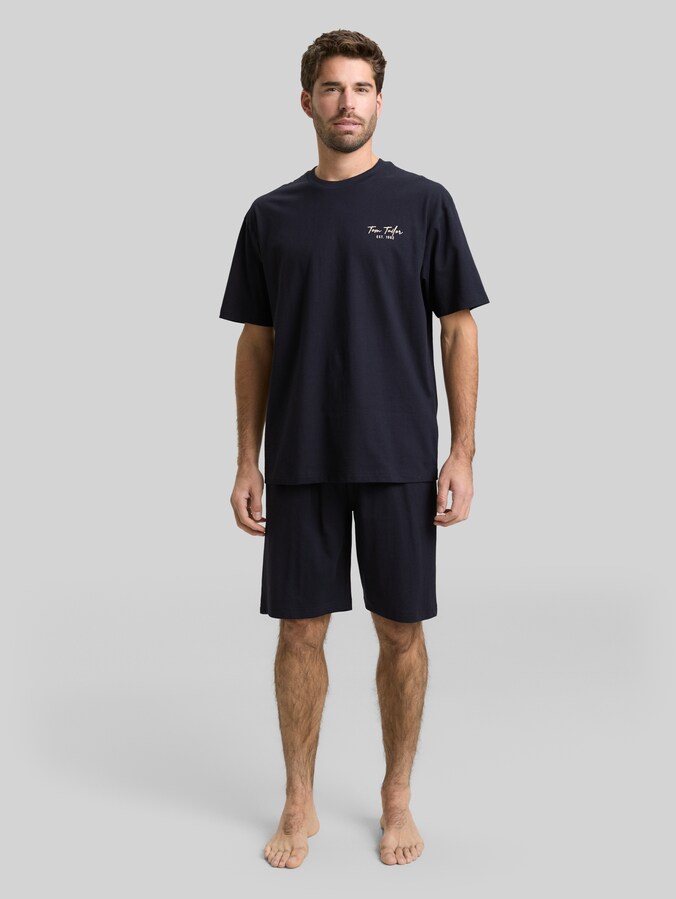 Pyjama set door Men, blue-dark-solid