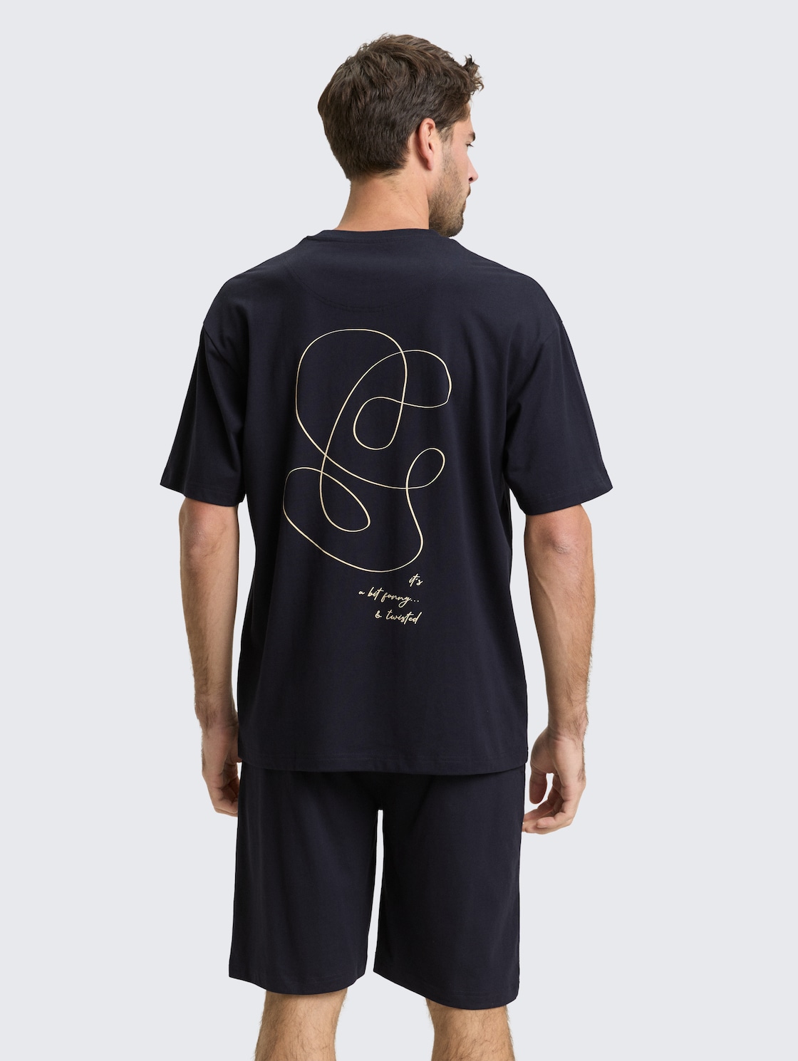 Pyjama-Set - blue-dark-solid - Auschnitt Model-Rückansicht