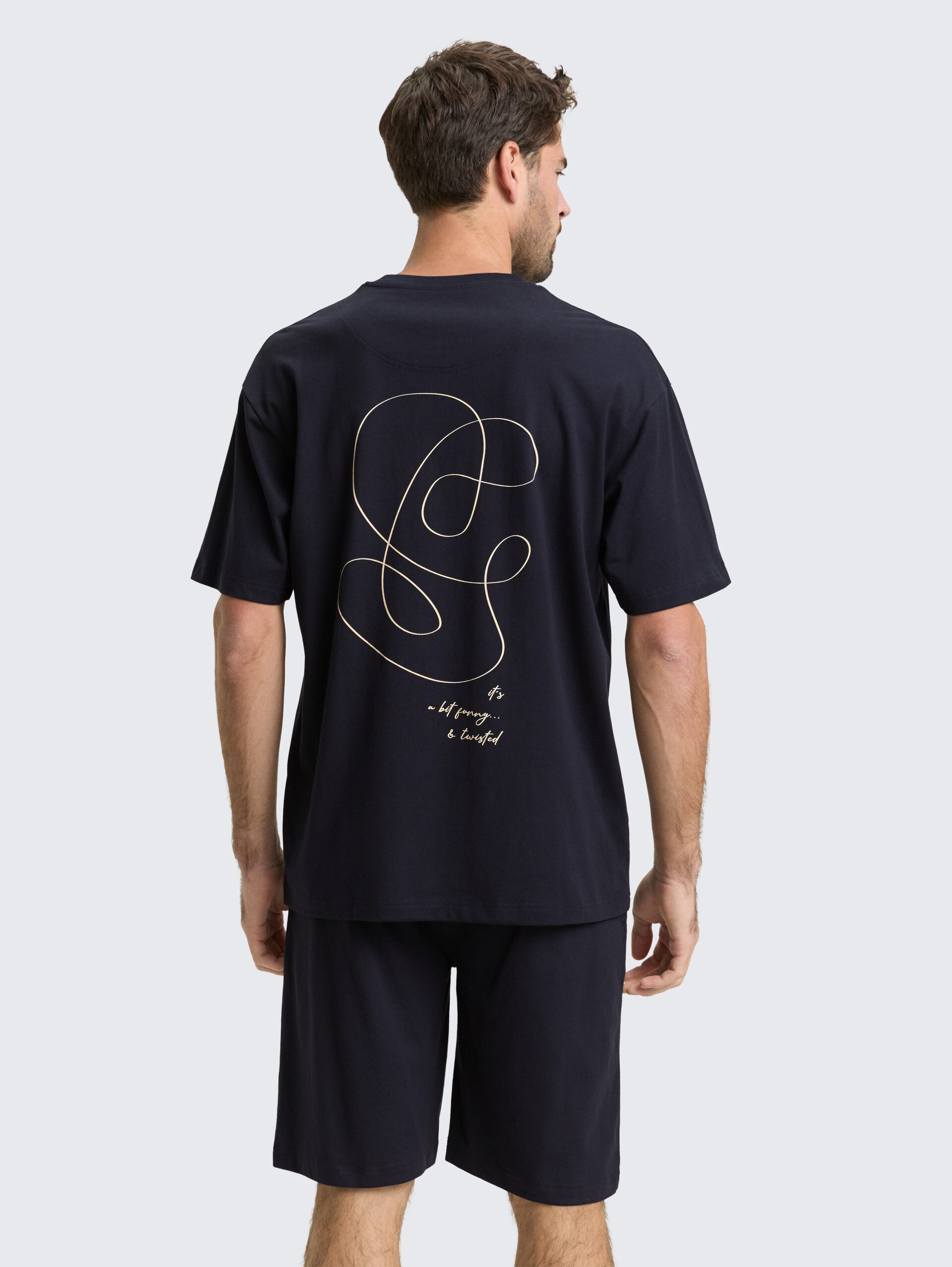Pyjamaset - blue-dark-solid - Neklijn model-achteraanzicht