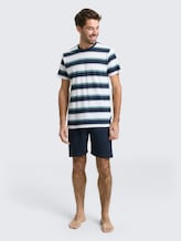 Pyjamaset met streepjesmotief - blue stripes - Model vooraanzicht