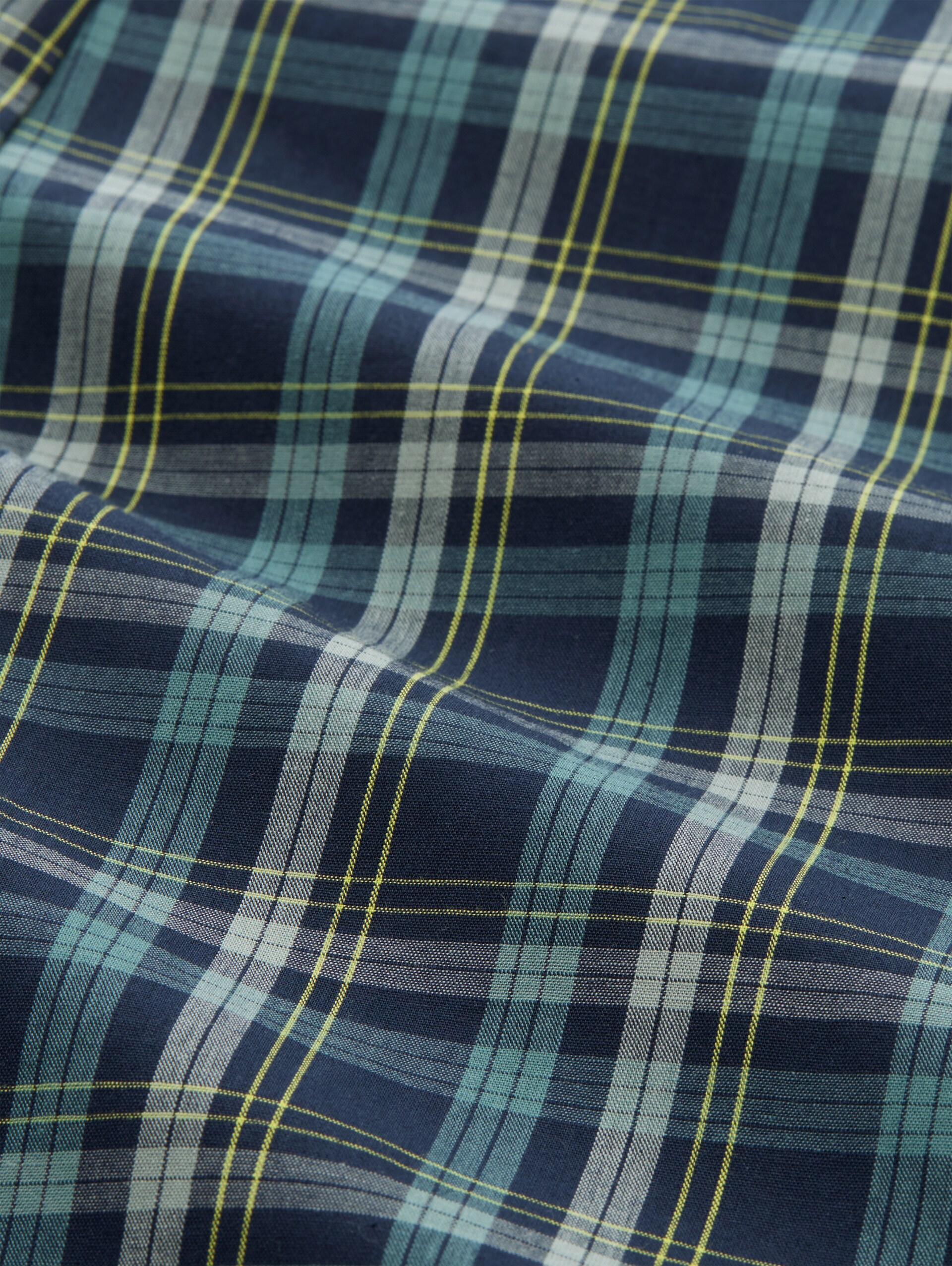 Pyjama-Hose aus Baumwolle - blue-medium-check - Material-Ansicht