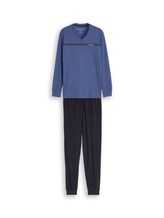Ausgewählt, Pyjama-Set mit Logo-Print von Tom Tailor, blau