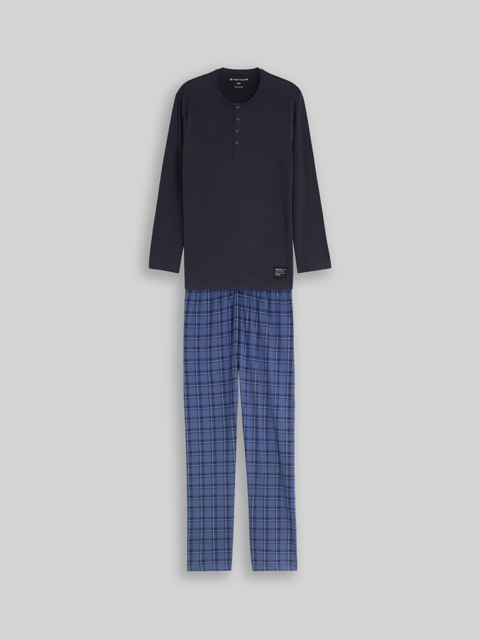 Pyjamaset met ruitjespatroon door Men, blue-medium-check