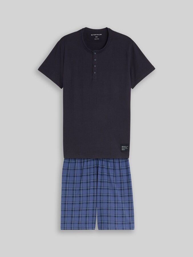 Pyjamaset met ruitjespatroon door Men, blue-medium-check