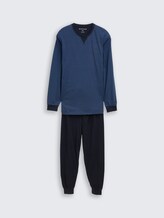 Pyjamaset met streepjesmotief - blue stripe - Product vooraanzicht