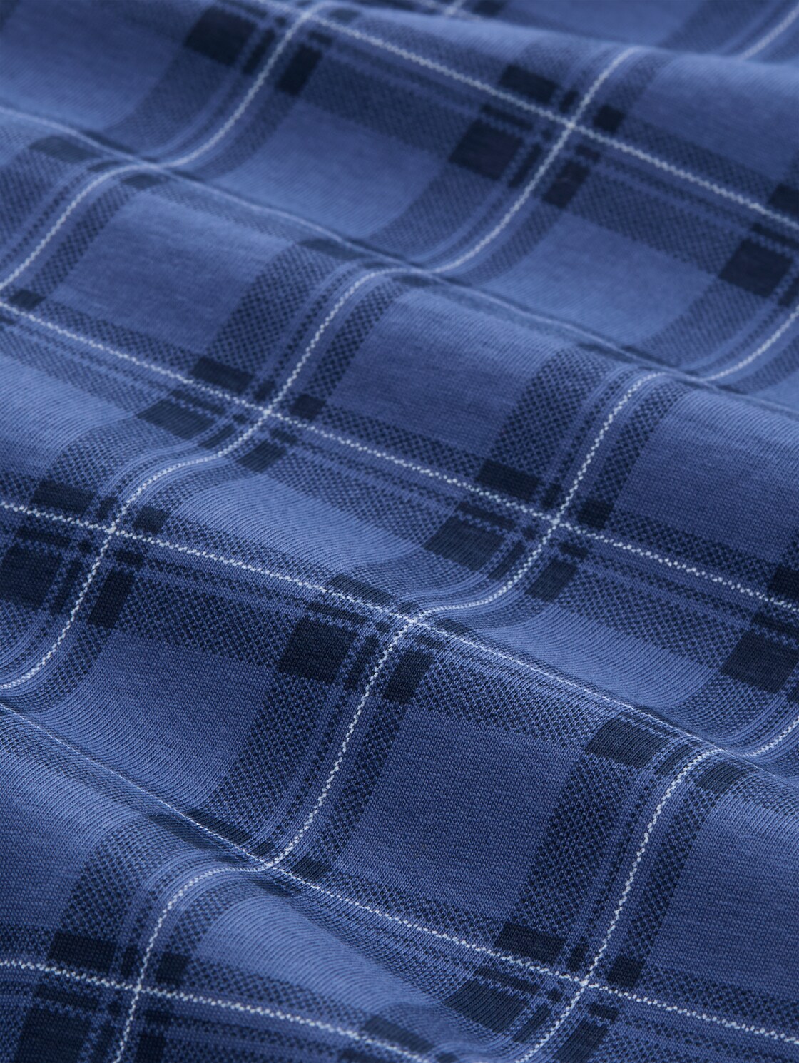 Pyjama-Hose aus Baumwolle - blue-medium-check - Material-Ansicht