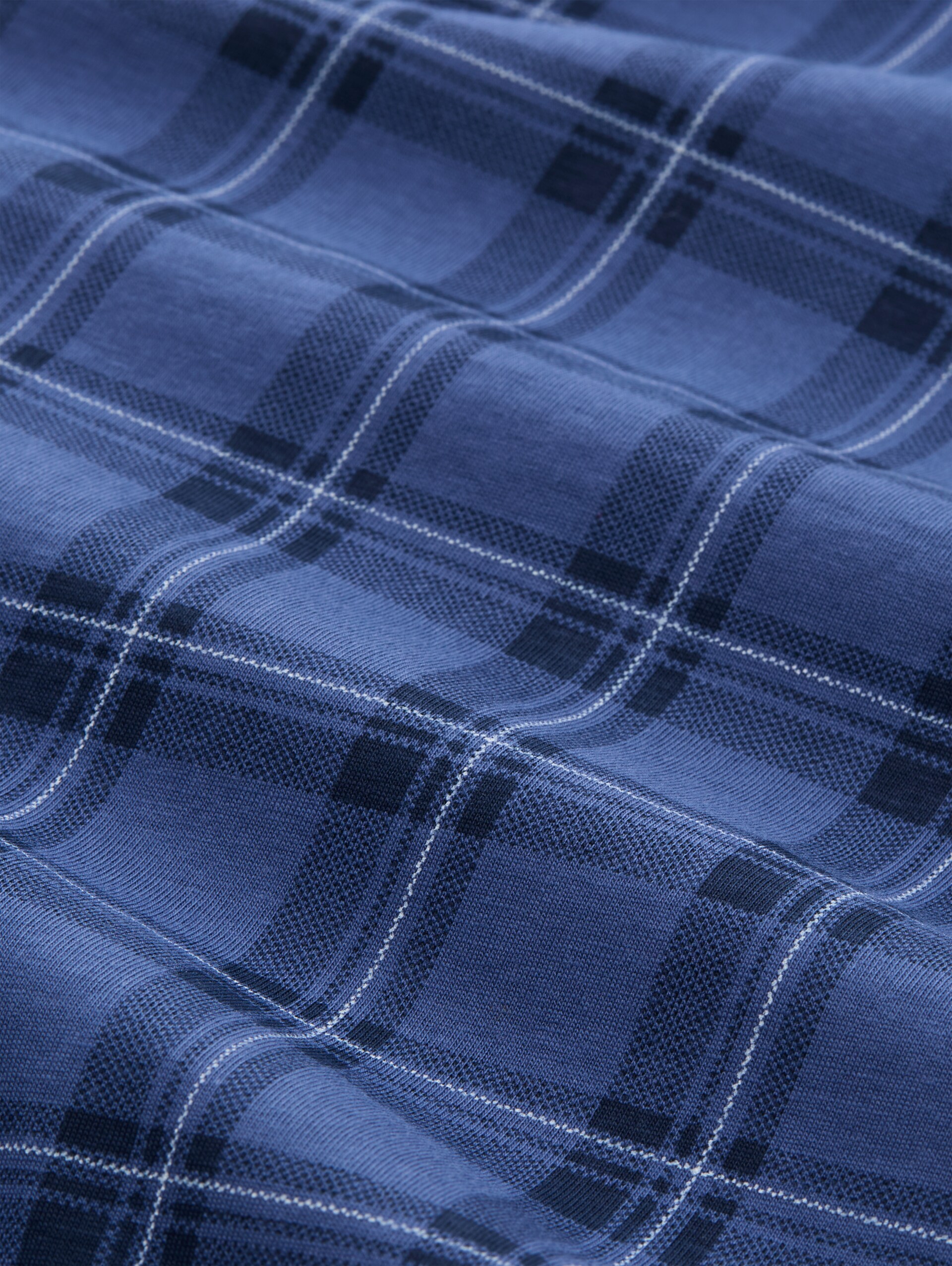 Pyjama-Hose aus Baumwolle - blue-medium-check - Material-Ansicht