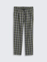 Pantalon de pyjama en coton - green-dark-check - Vue de face du produit