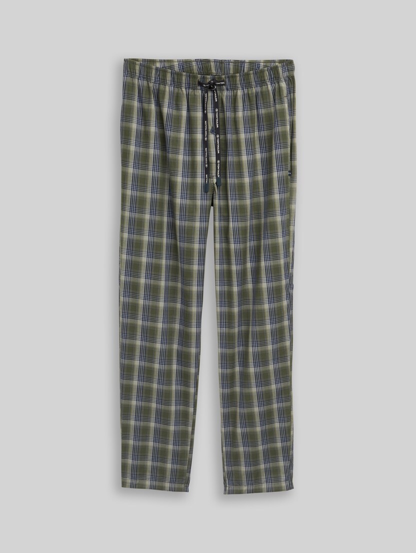 Cotton pyjama trousers by Men, green-dark-check