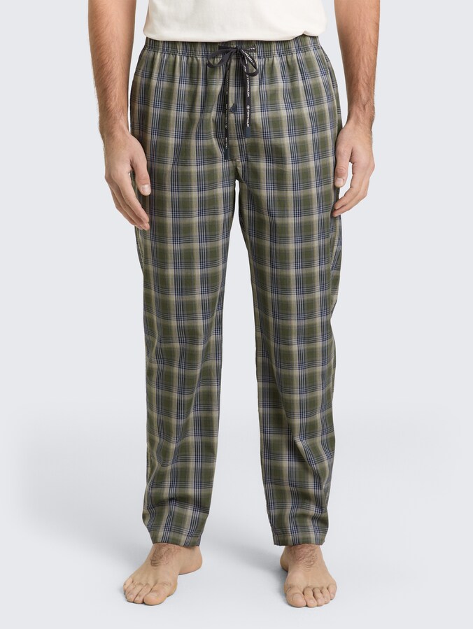 Pyjama-Hose aus Baumwolle von Men, green-dark-check
