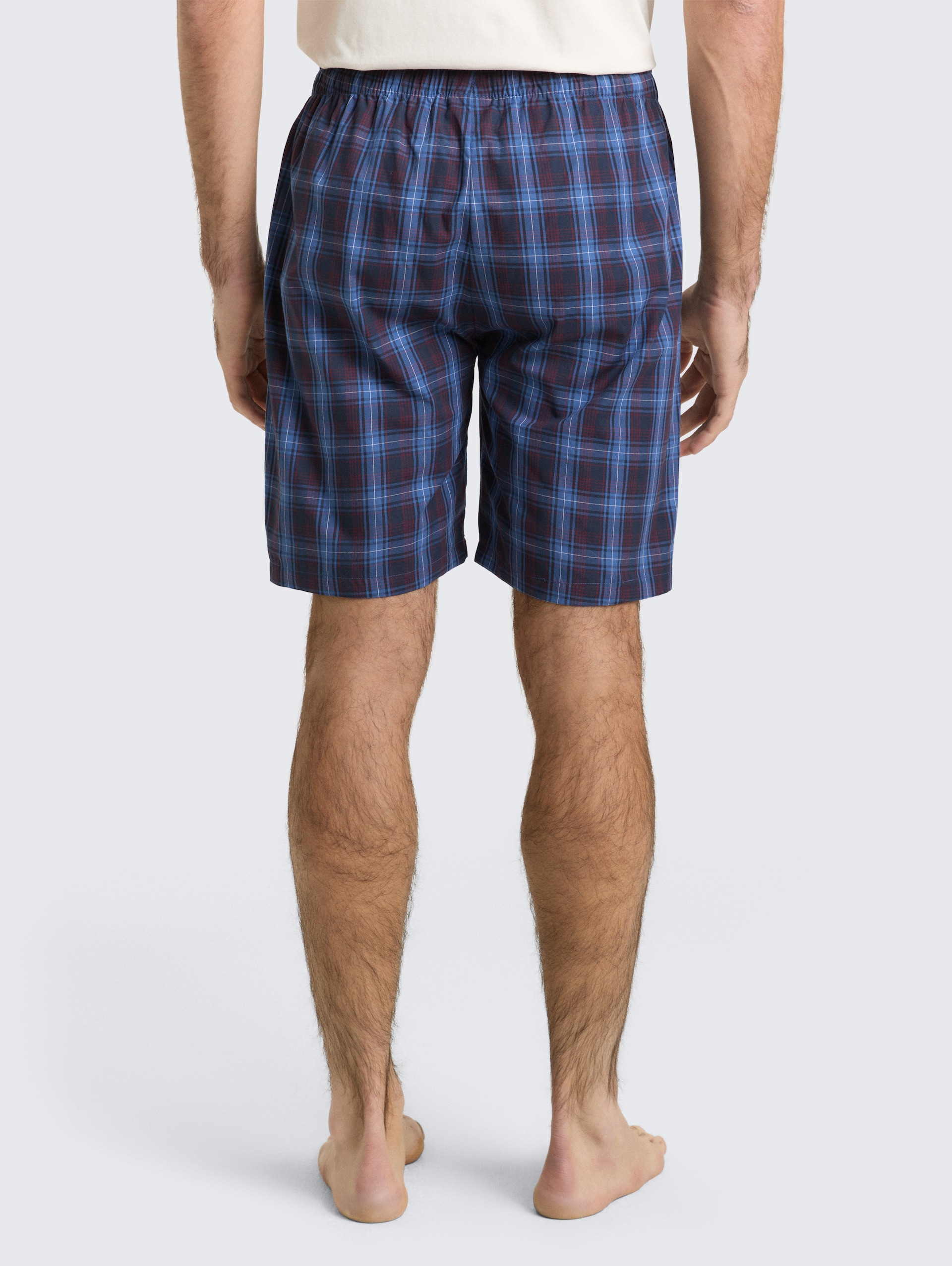 Boxershorts mit Karomuster - blue-dark-check - Auschnitt Model-Rückansicht