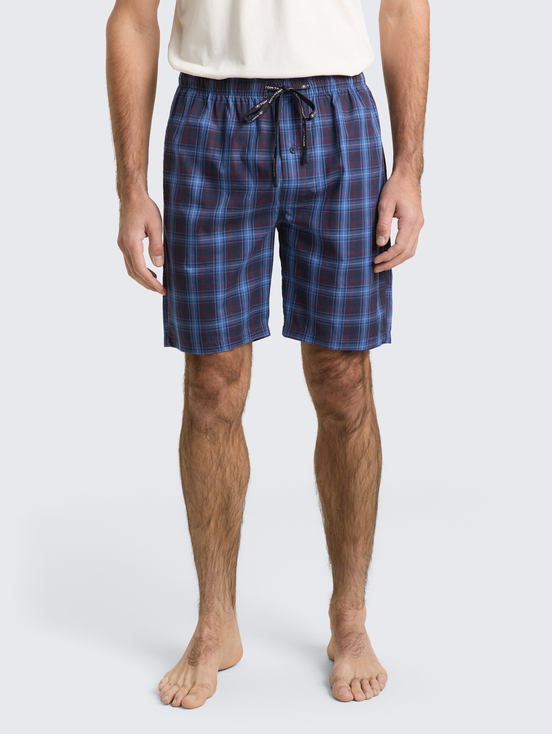 Boxershorts mit Karomuster - blue-dark-check - Ausschnitt Model-Vorderansicht