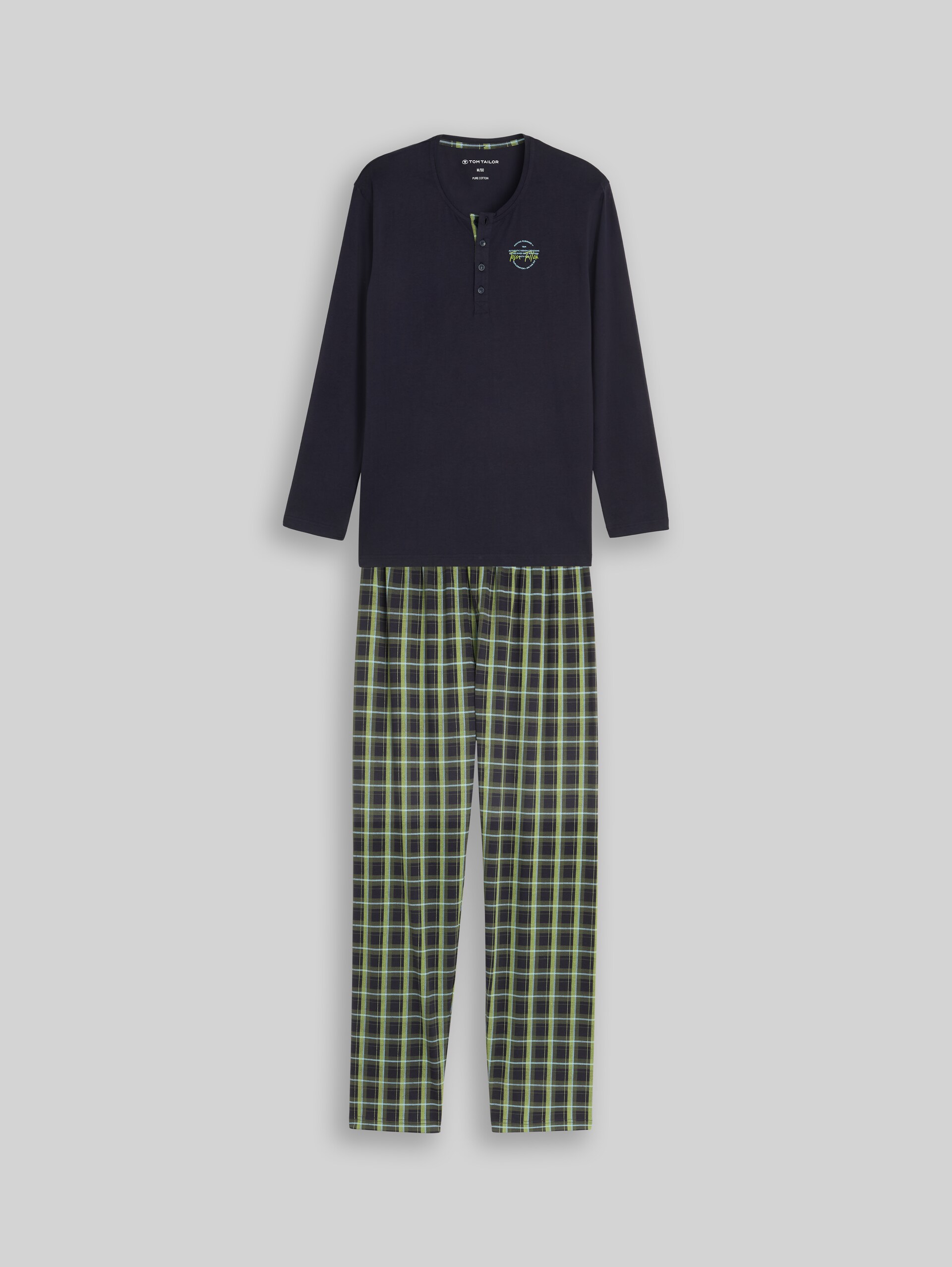 Pyjamaset met ruitjespatroon - green-dark-check - Product vooraanzicht