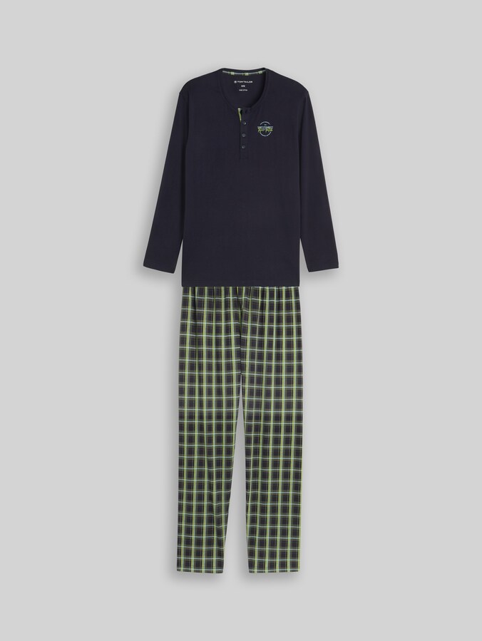 Pyjama-Set mit Karomuster von Men, green-dark-check