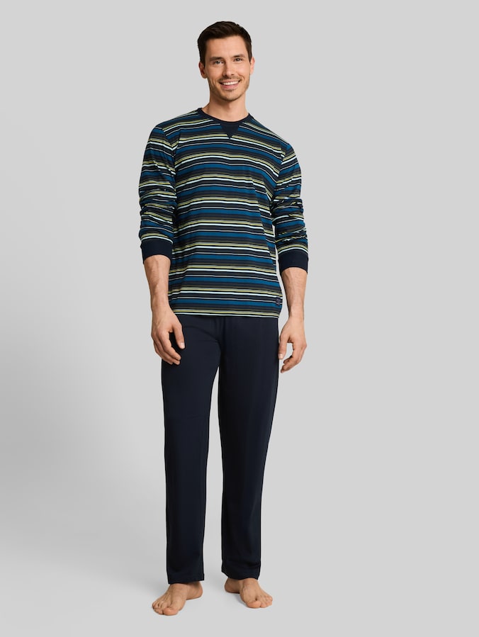 Pyjamaset met gestreept patroon door Men, blue stripe